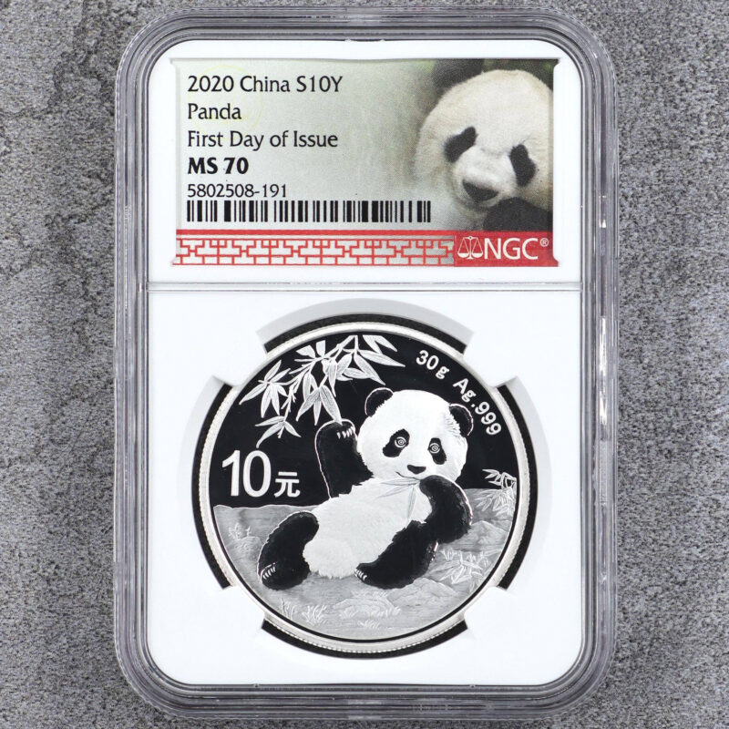 2019 中國熊貓銀幣 .999純銀 30克 NGC70分（參考圖）