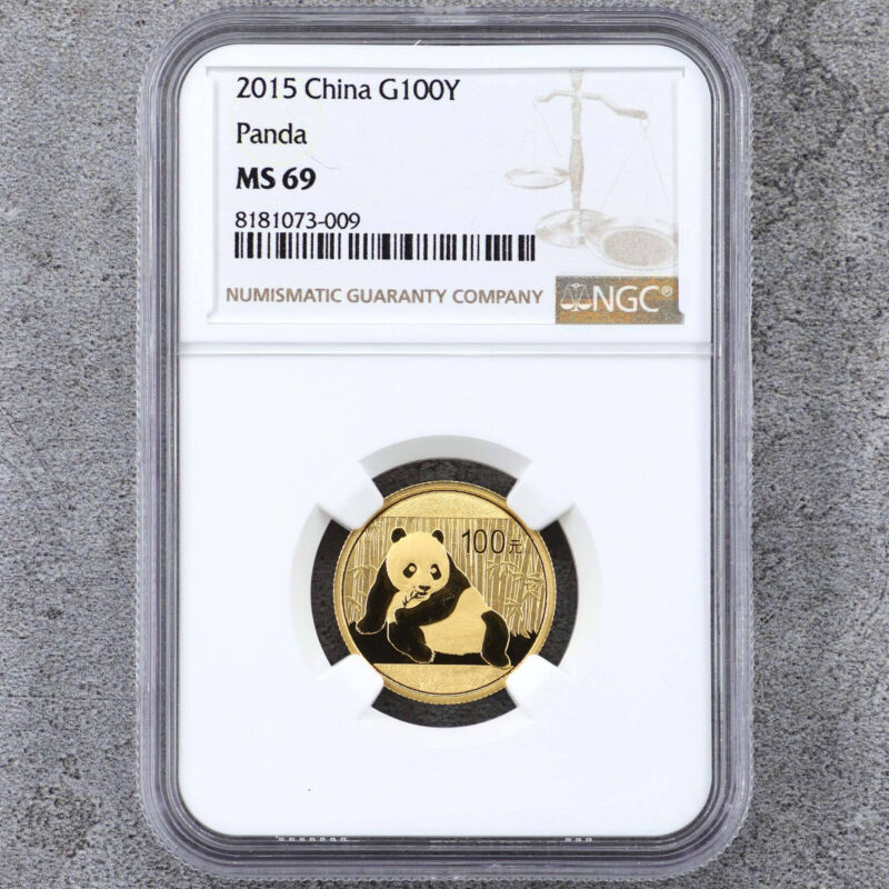 2015 中國熊貓金幣 .999純金 1/4盎司 NGC69分（參考圖）